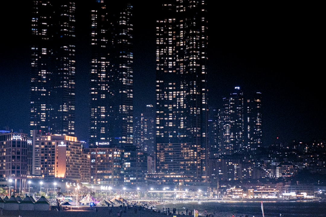 a city at night lit up with bright lights