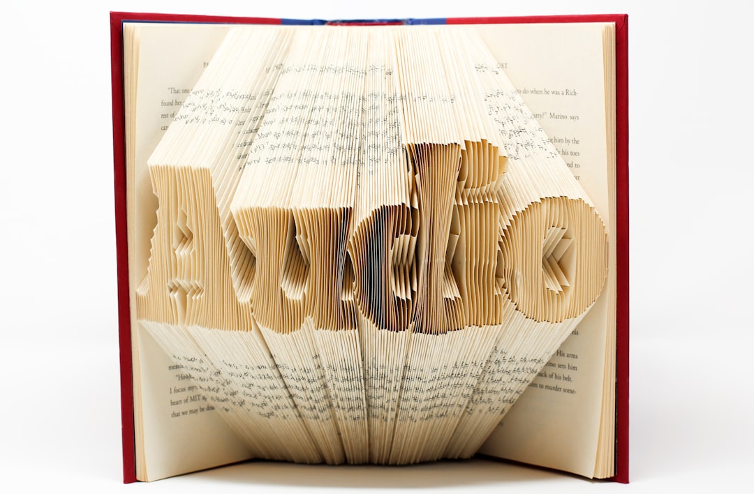 audio book art on white surface