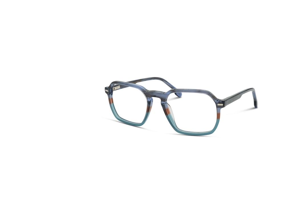 A pair of stylish eyeglasses on a white background