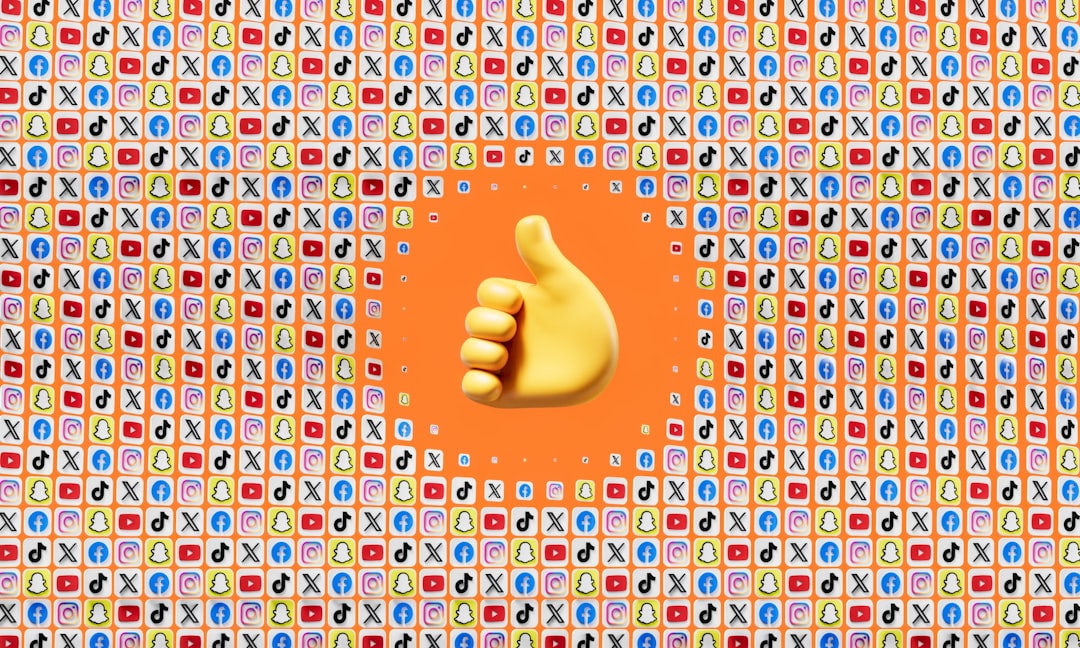 a thumbs up in front of a colorful background