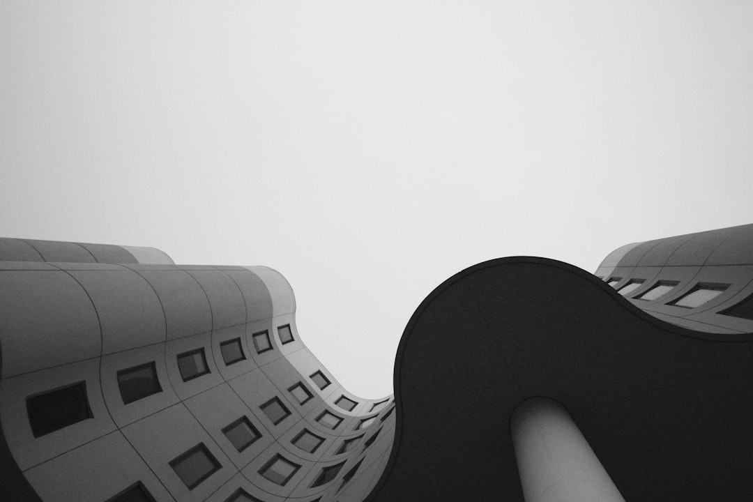 black and white concrete building