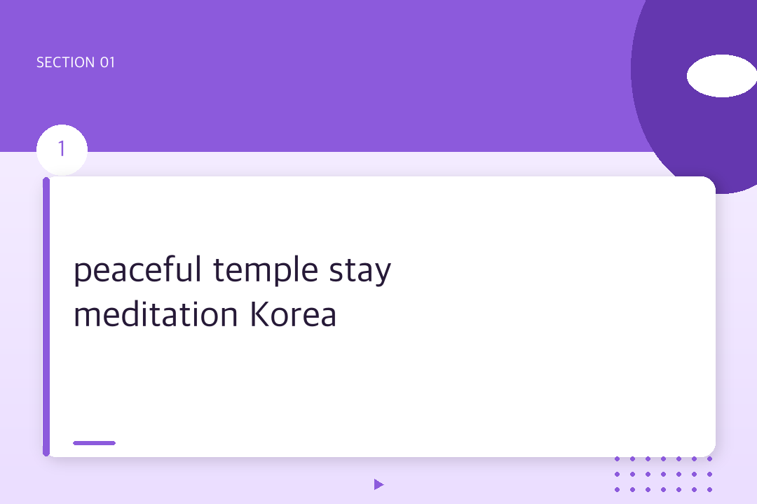 peaceful temple stay meditation Korea