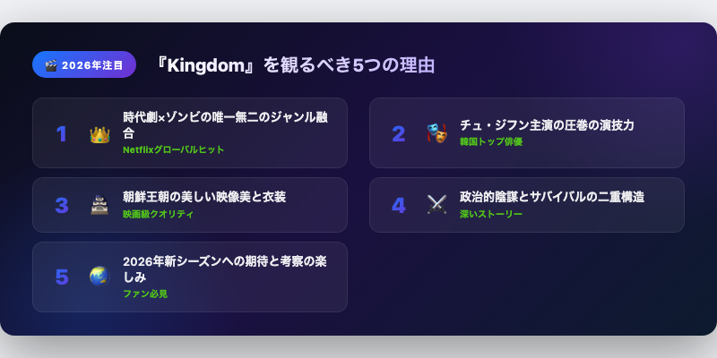 2026年に『Kingdom』を観るべき5つの理由