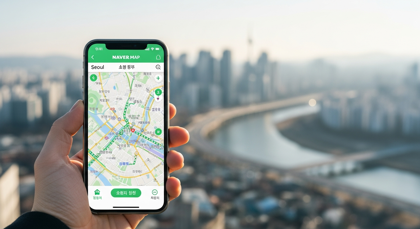 smartphone-naver-map-seoul-navigation