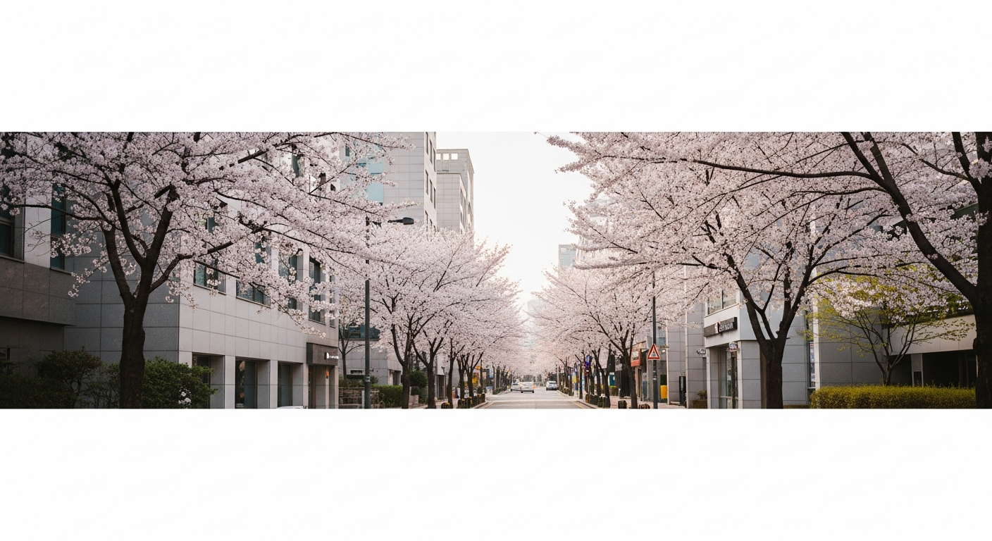 seoul cherry blossoms myeongdong april
