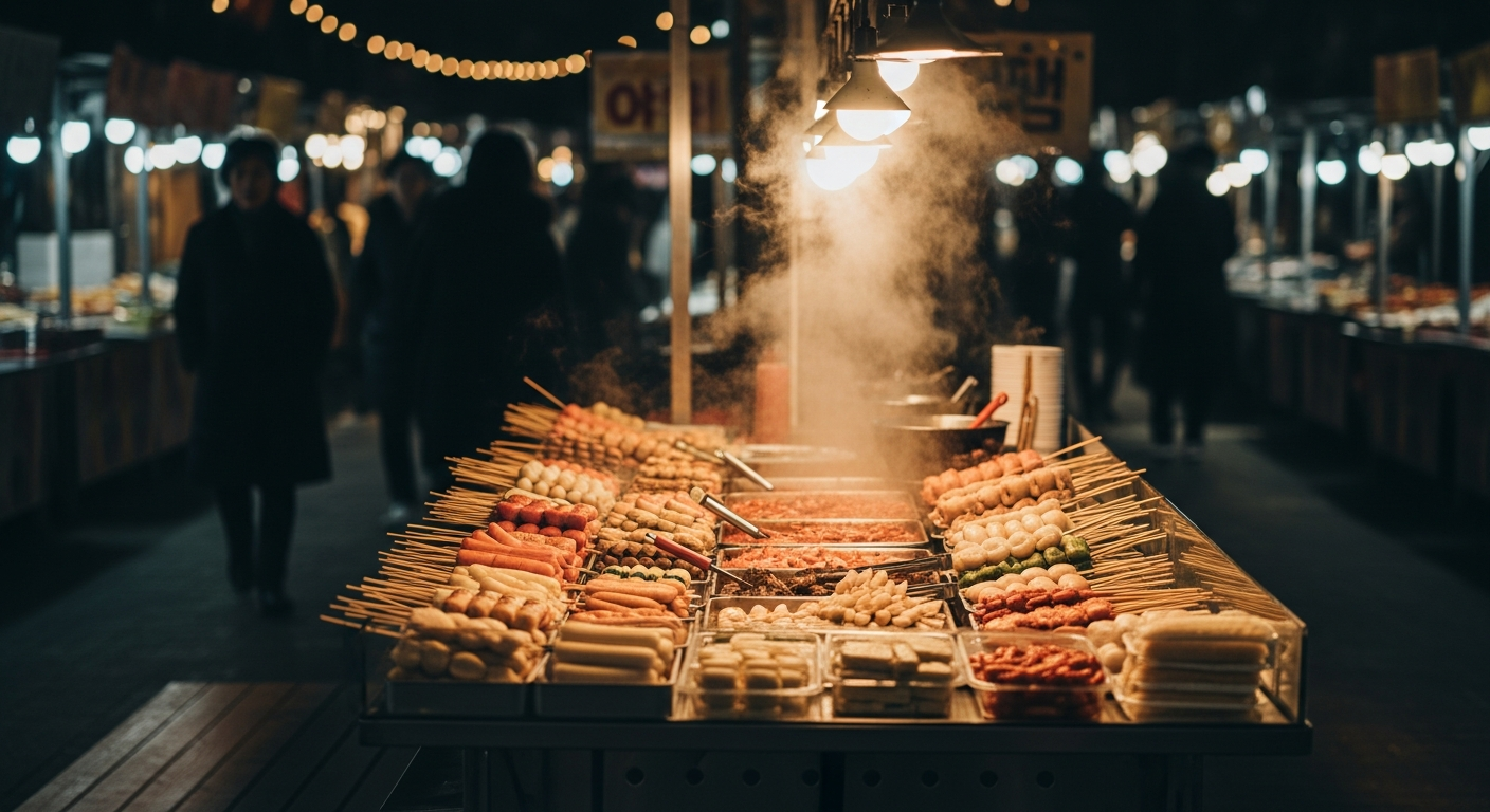 korean street food stall night market