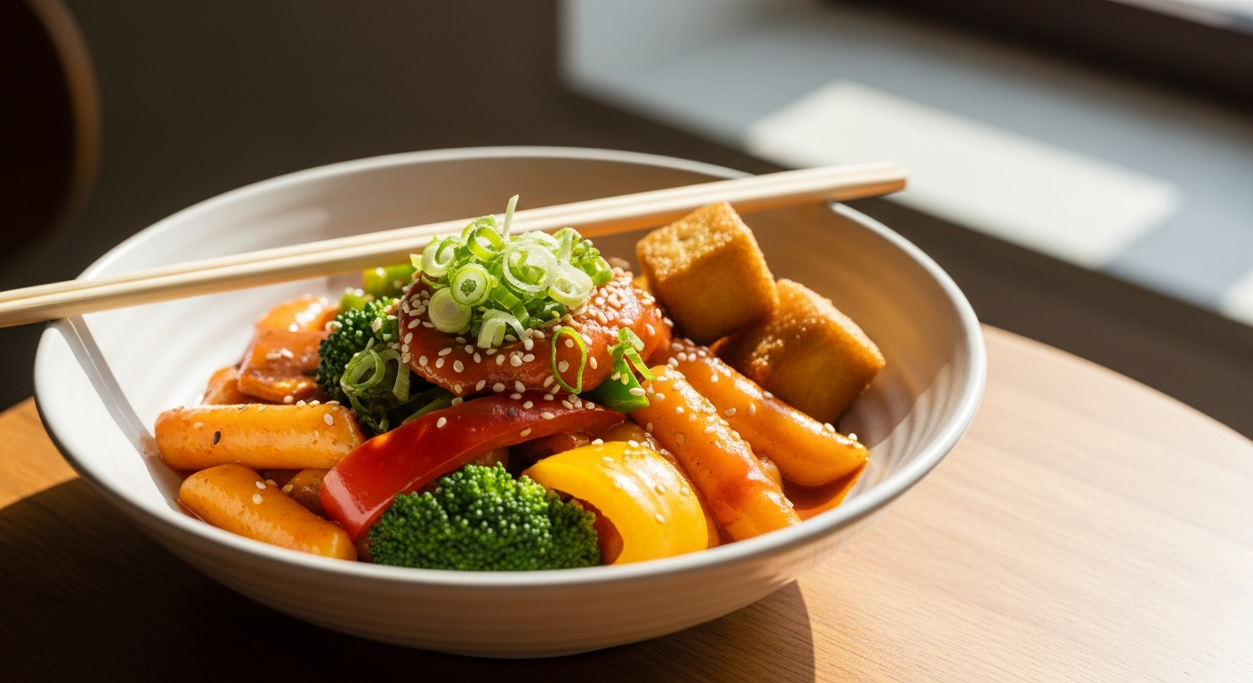 vegetarian tteokbokki bowl restaurant