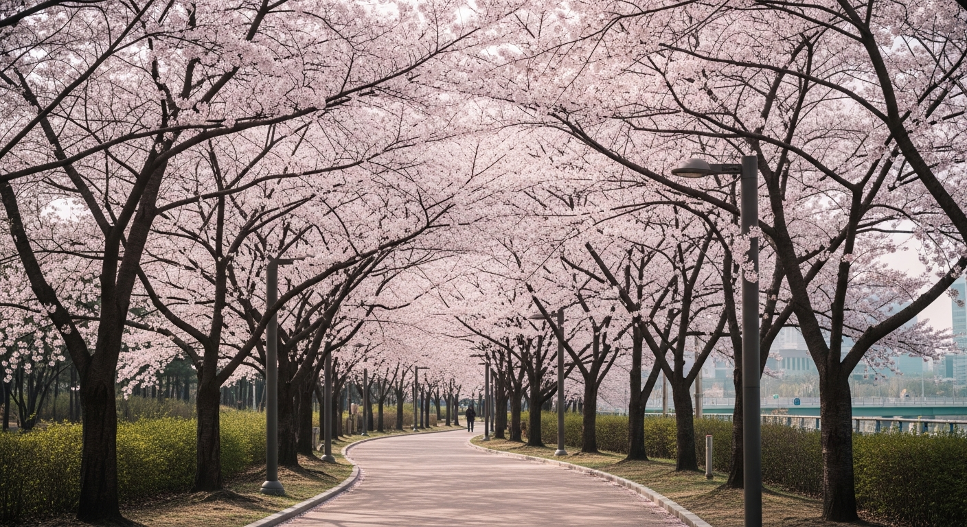 seoul forest park cherry blossom spring