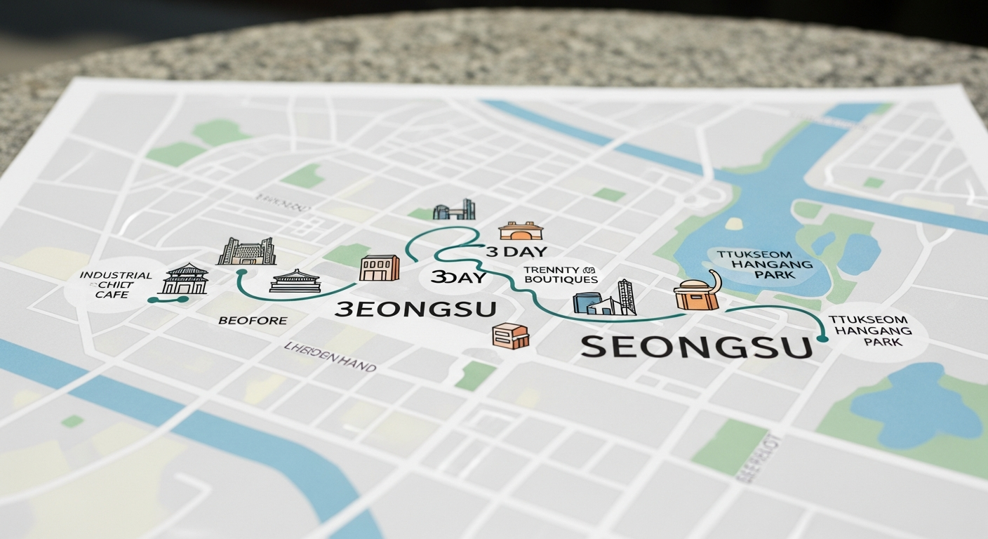 seoul seongsu three day itinerary map