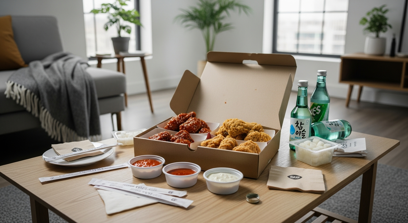 korean fried chicken delivery setup apartment