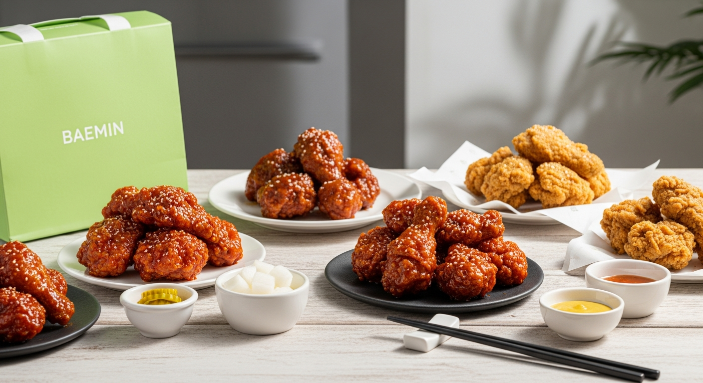 baemin delivery app korean fried chicken