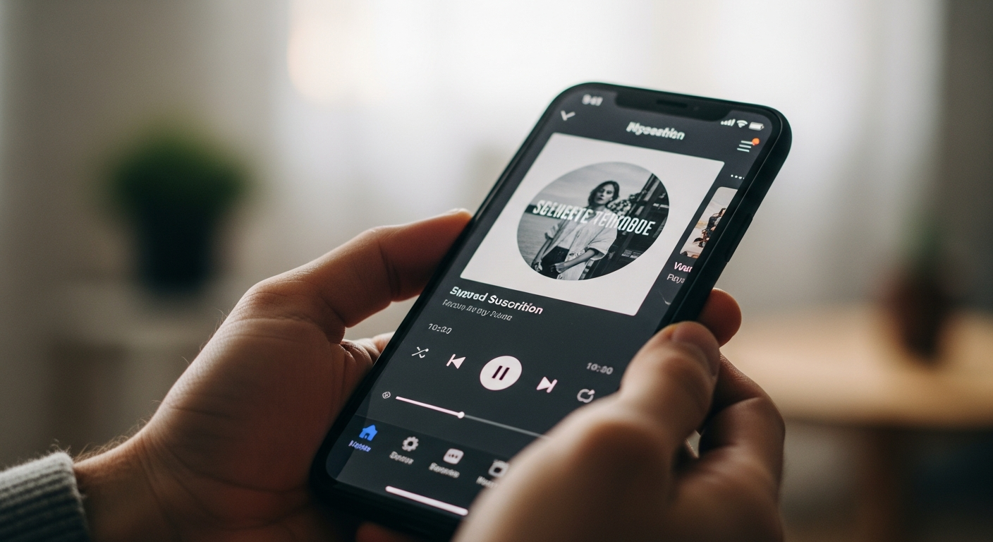 streaming music subscription phone screen