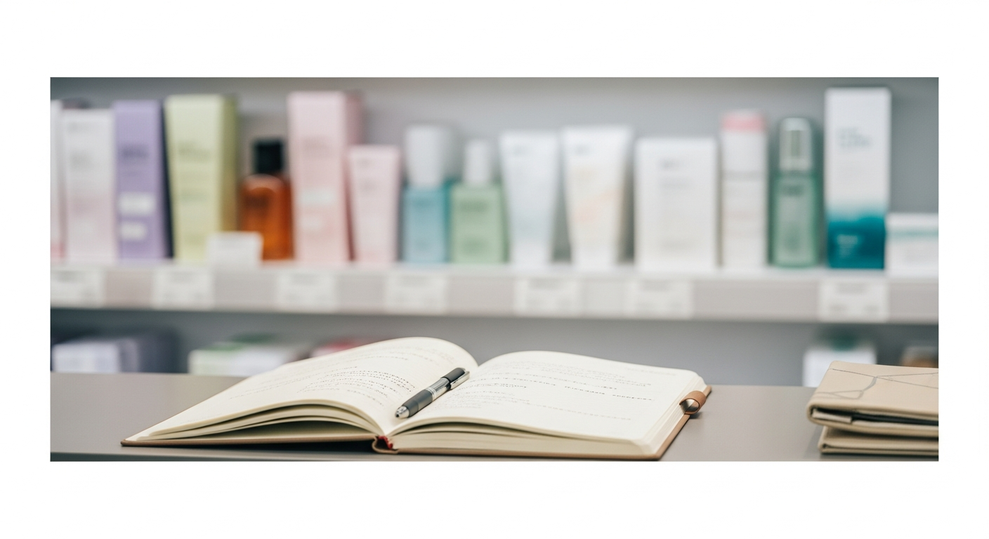 korean retail buyer notebook olive young shelf