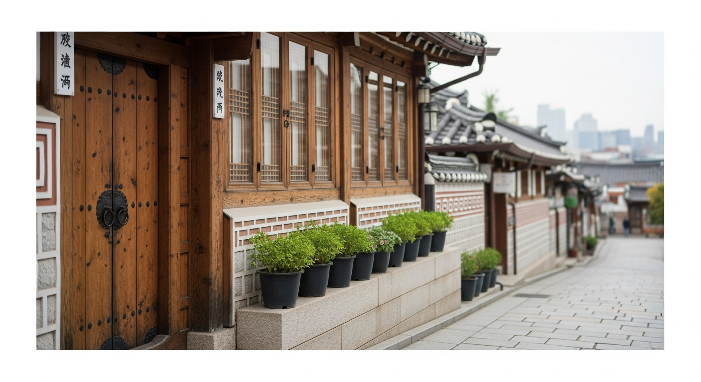 bukchon seoul traditional alley storefront