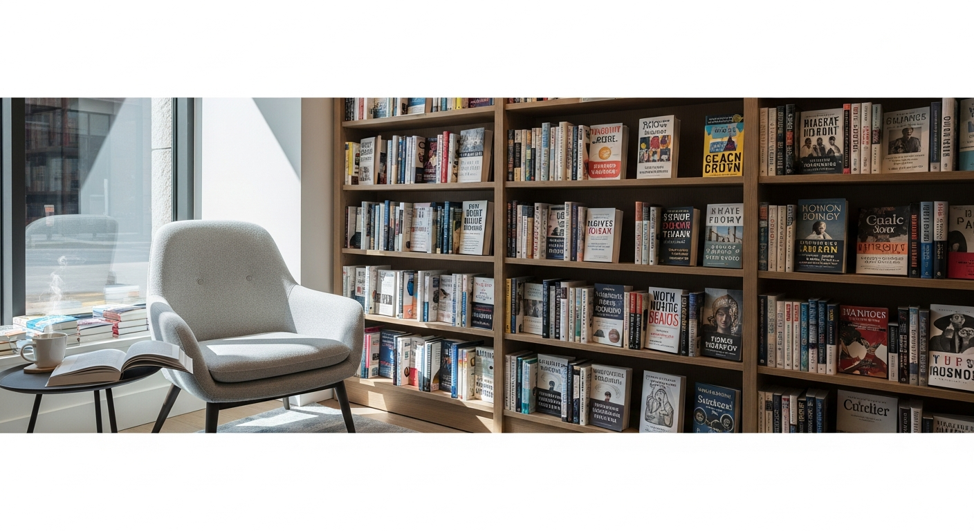 nonfiction store interior reading nook books