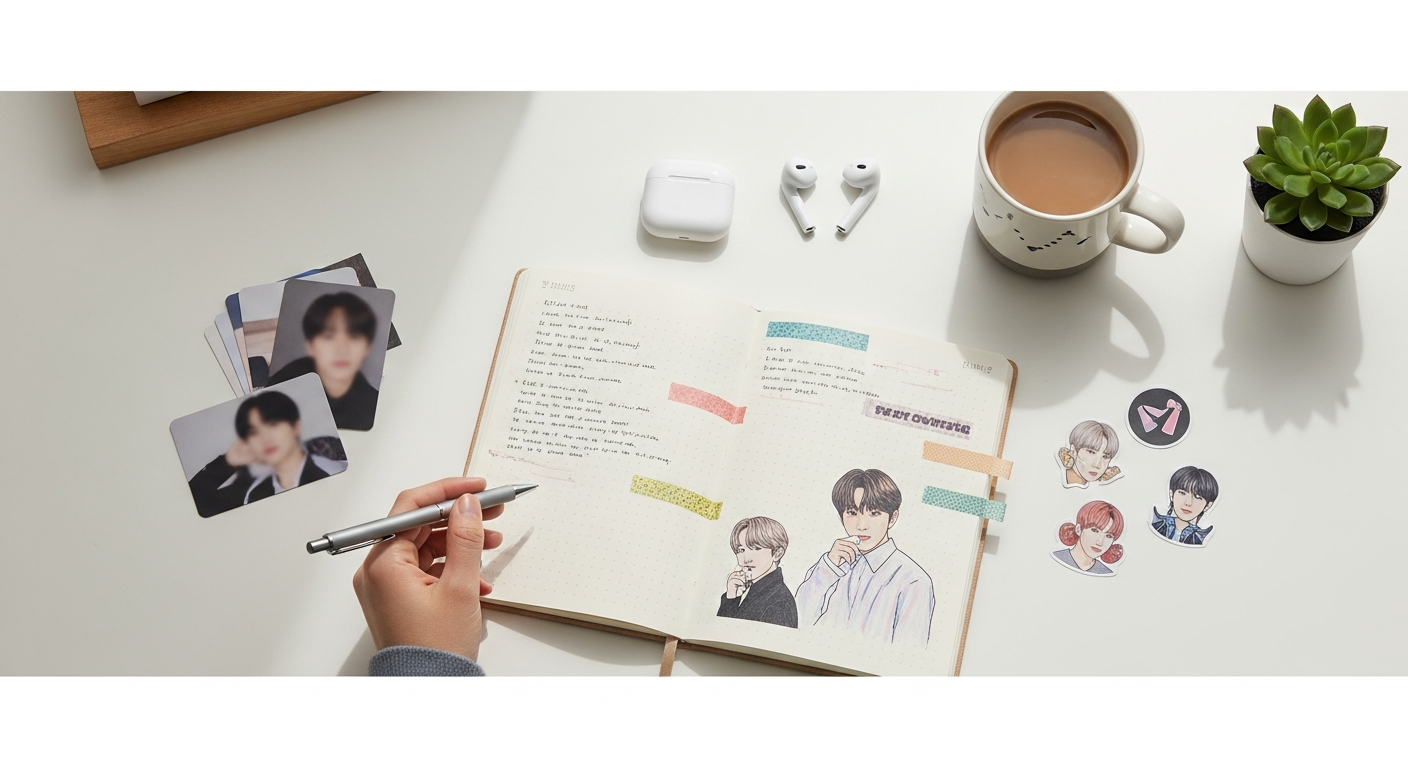 notebook journaling kpop fan writing