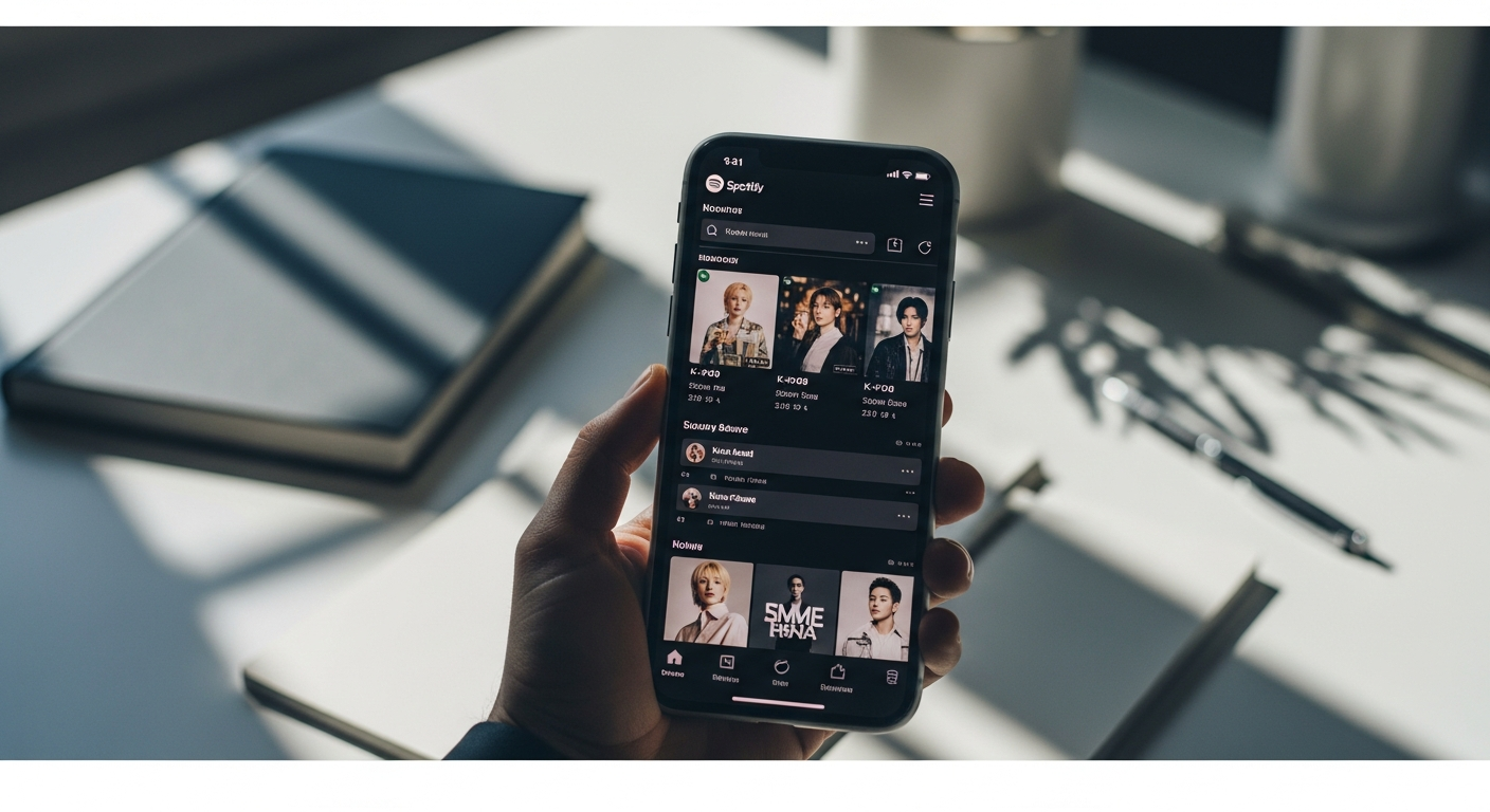 spotify apple music kpop playlist phone