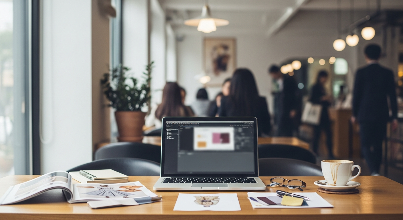 korean fashion editor seoul cafe workspace