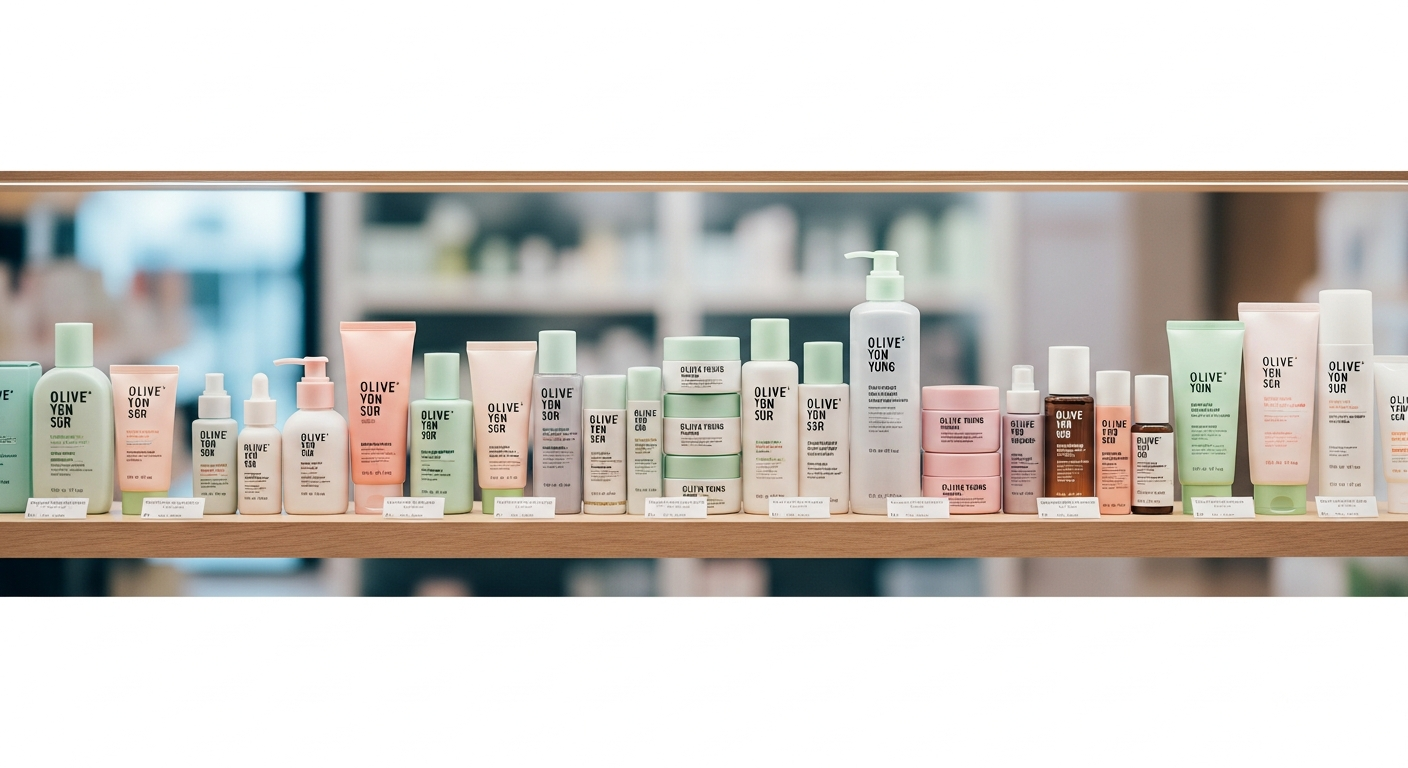 korean beauty brand shelf olive young