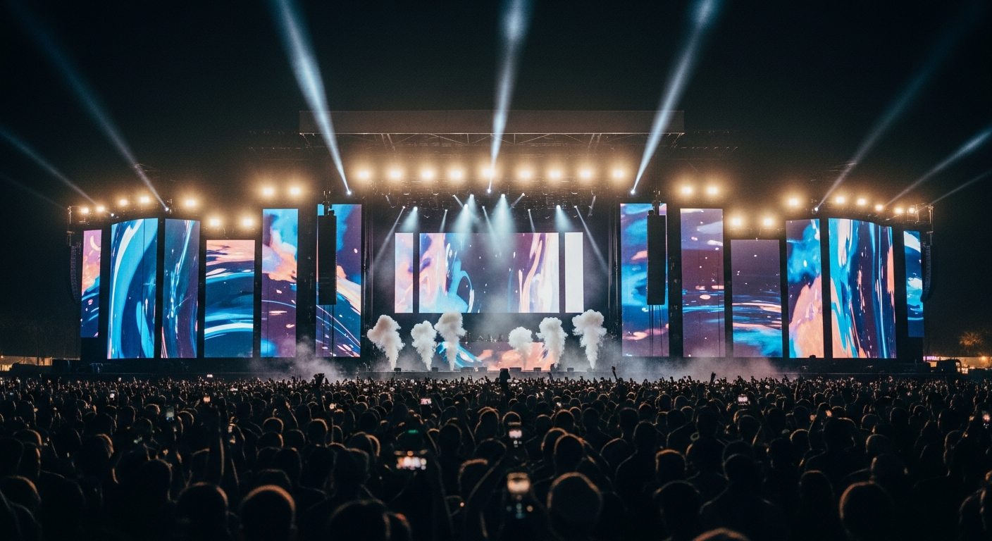 coachella main stage crowd night