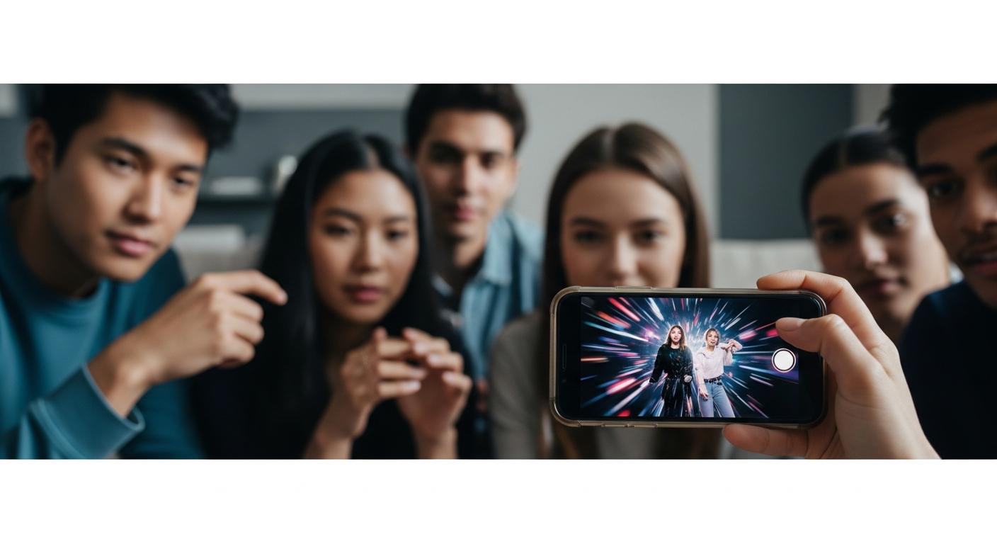 k-pop fans watching livestream phone