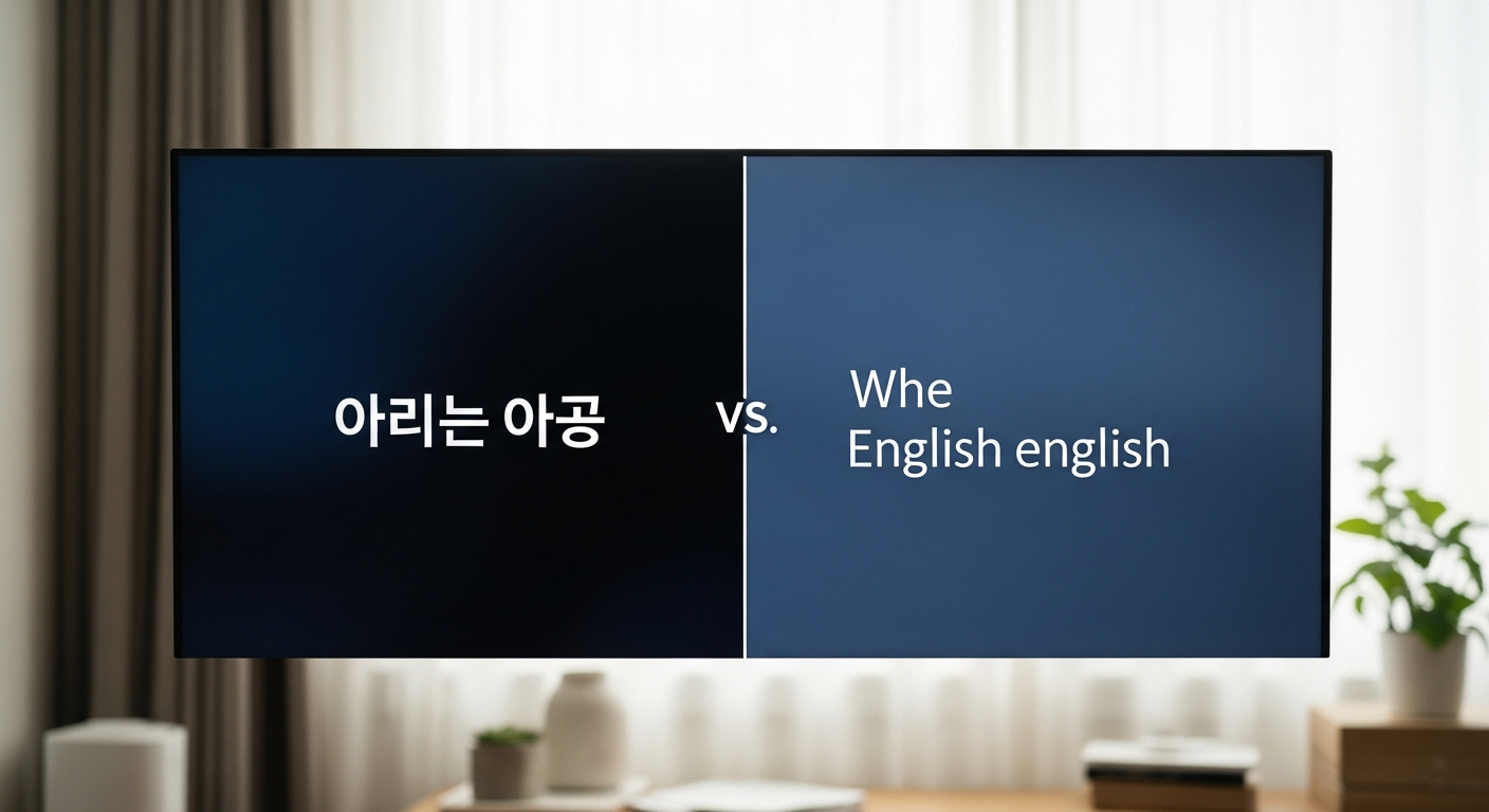 korean english subtitle comparison screen