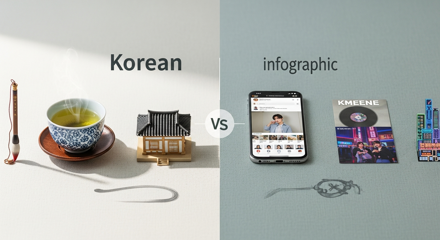 korean lifestyle comparison infographic