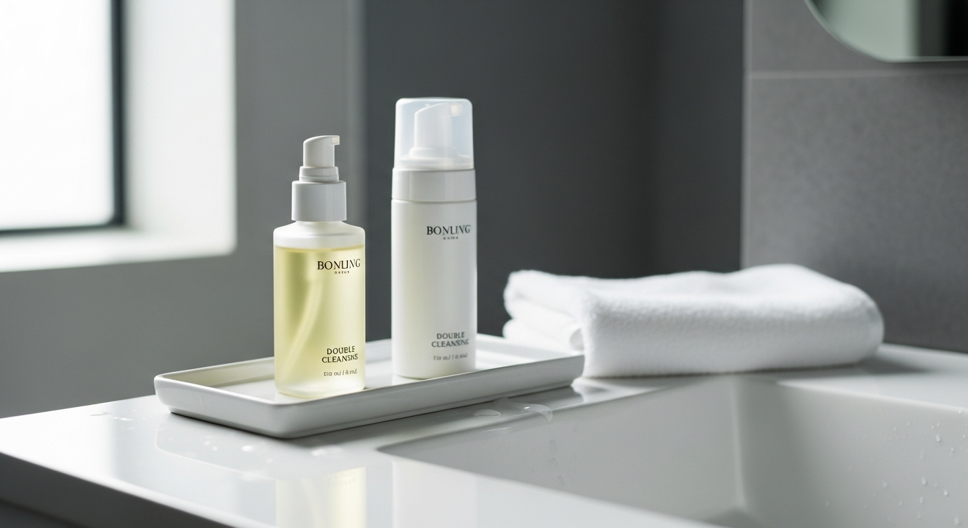 cleansing routine double cleansing sink