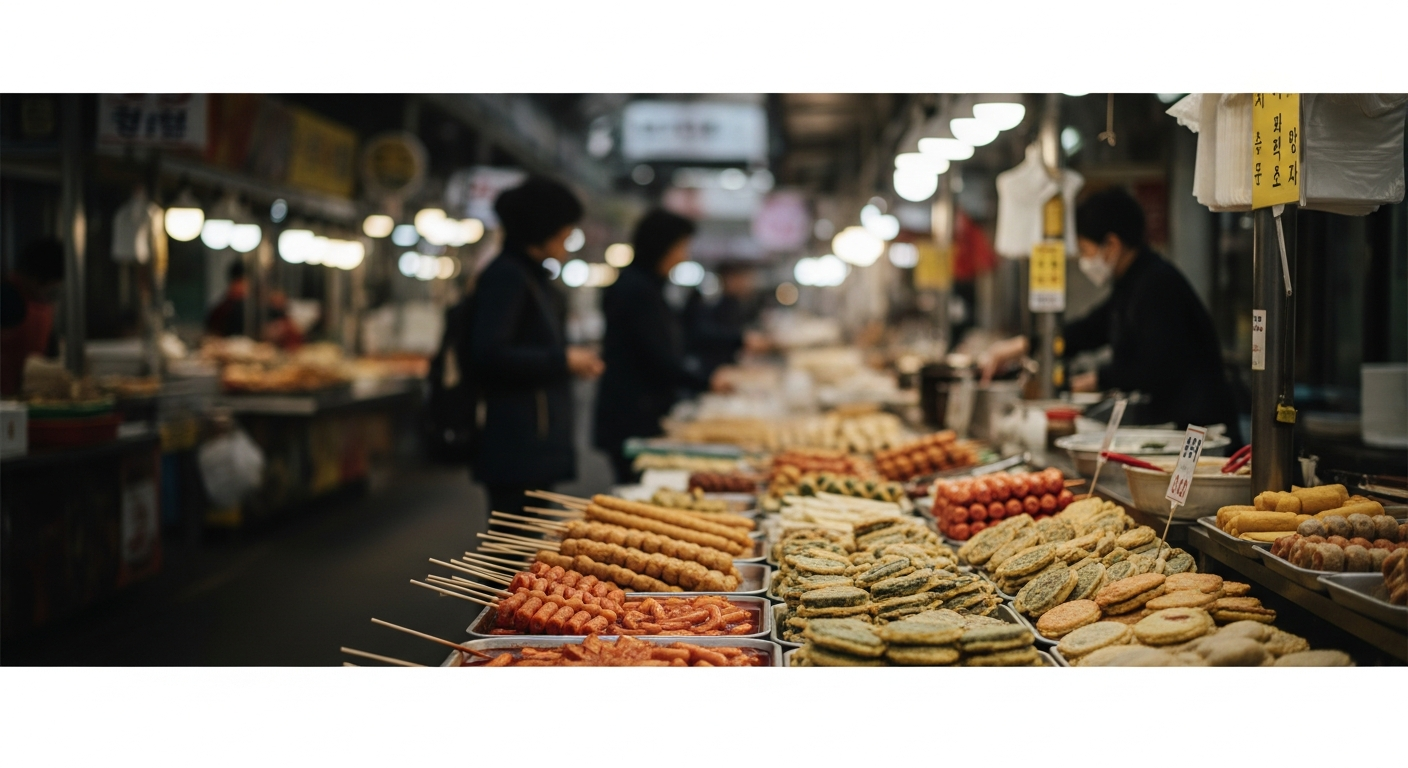 mangwon market korean food stalls