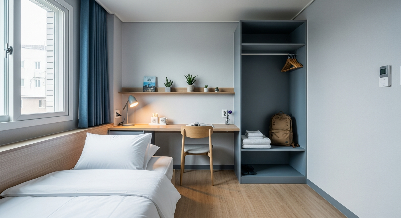 dongdaemun seoul hostel room interior