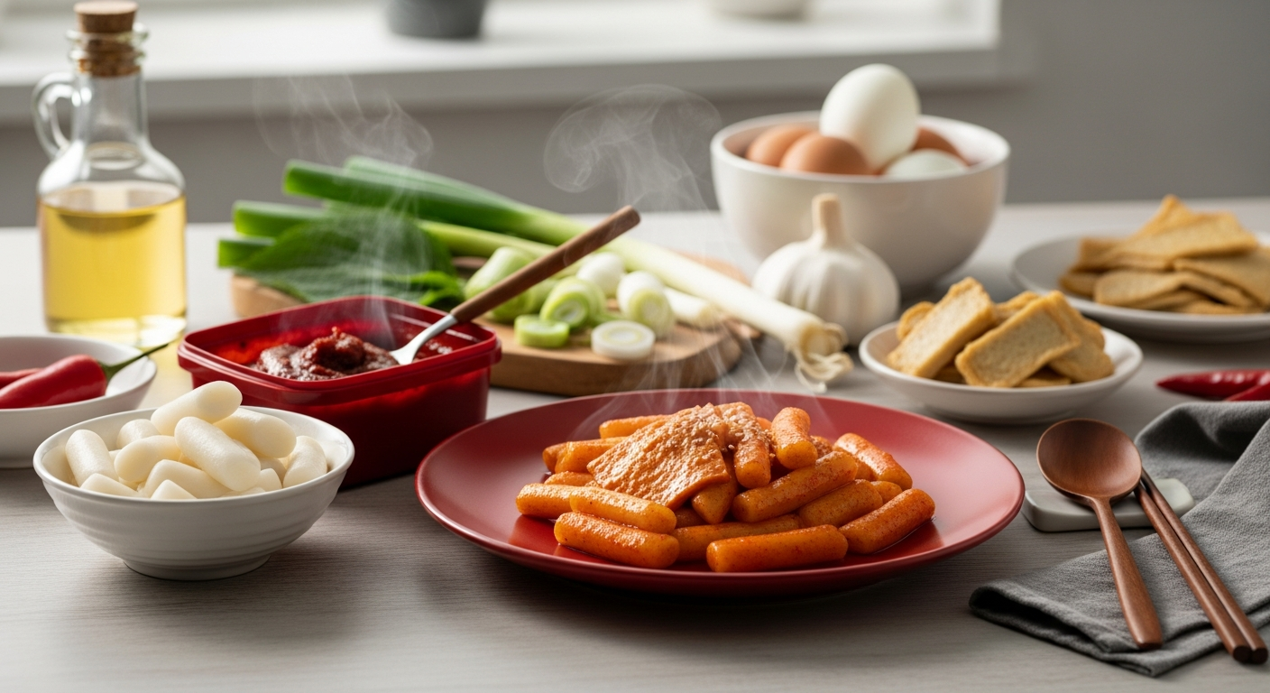 home kitchen cooking korean rice cakes