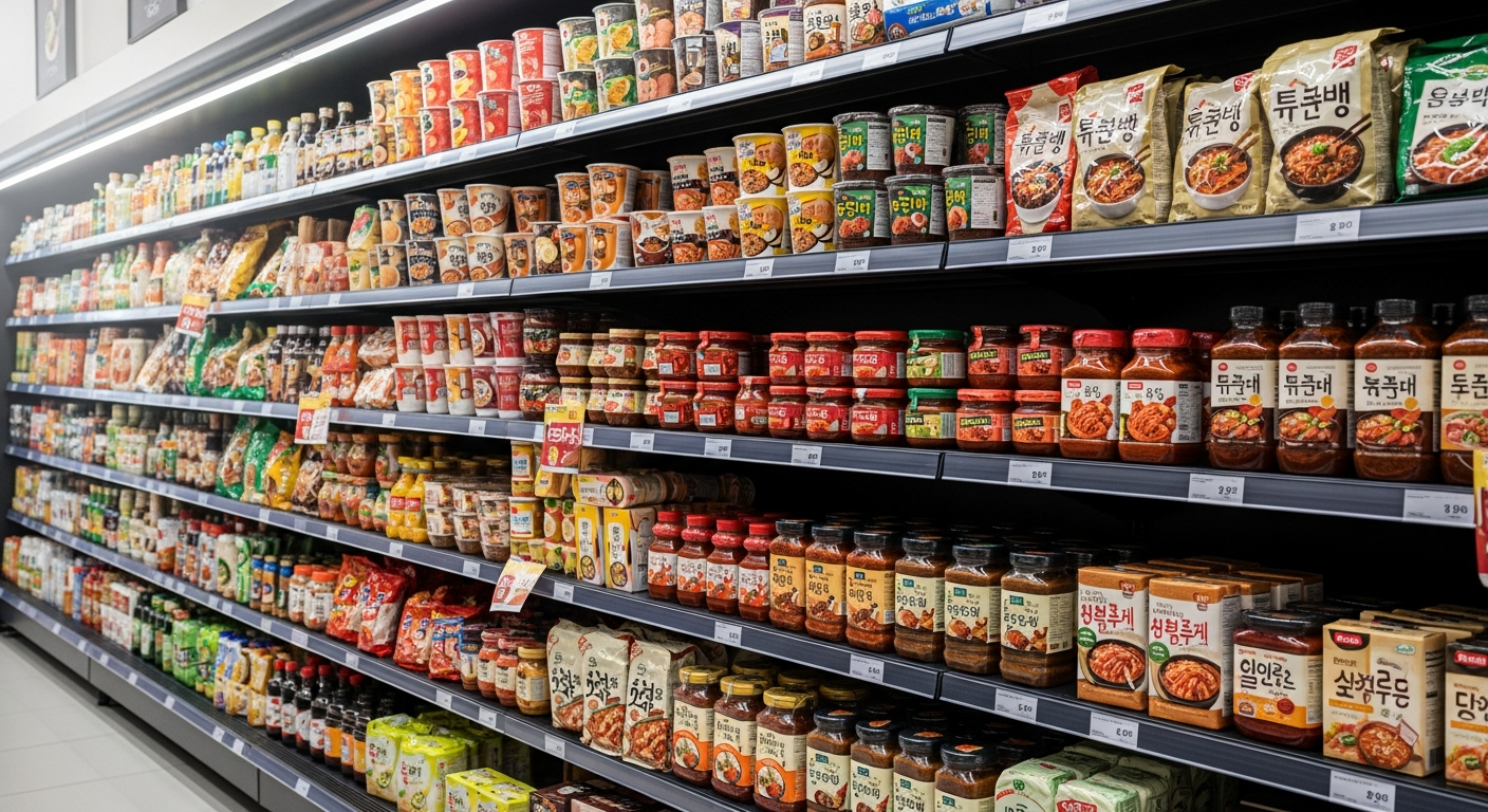 supermarket korean food aisle singapore