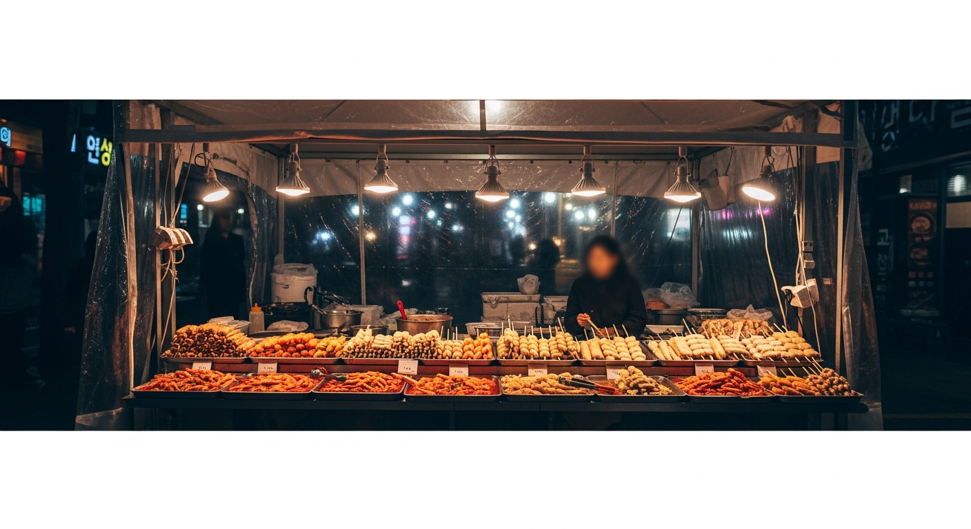 korean street food vendor pojangmacha night