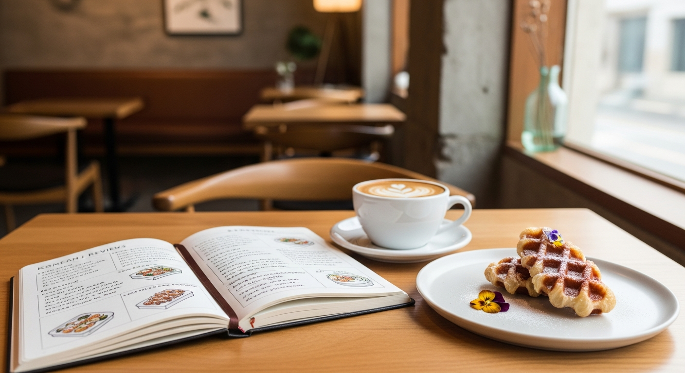 korean food review notebook cafe onion