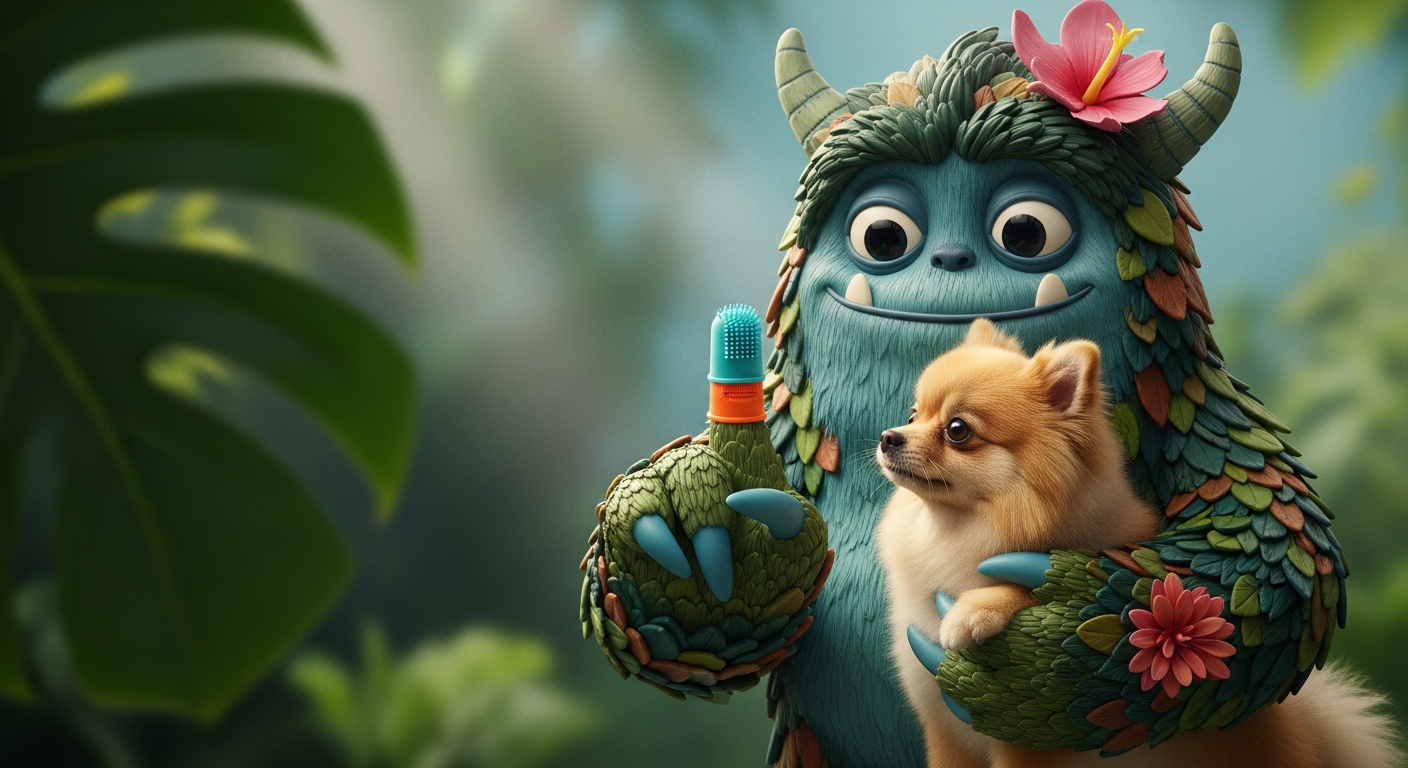 junglemonster dentisoft finger toothbrush pet