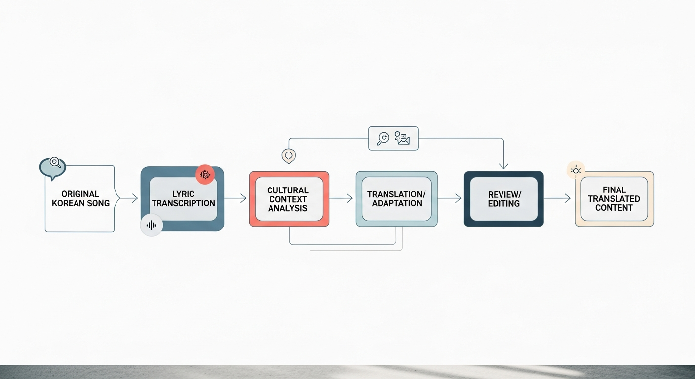 korean music industry translation process diagram
