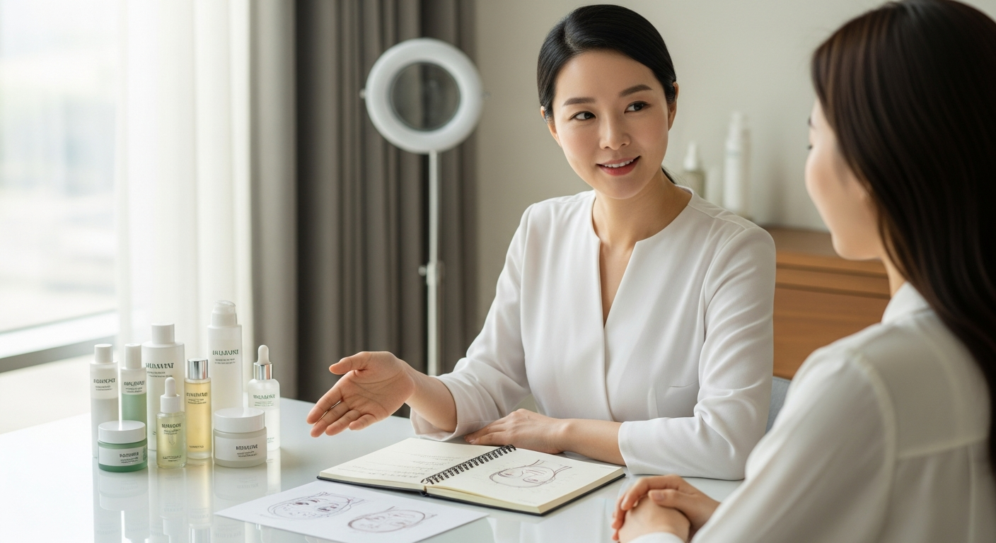 korean esthetician consultation skincare
