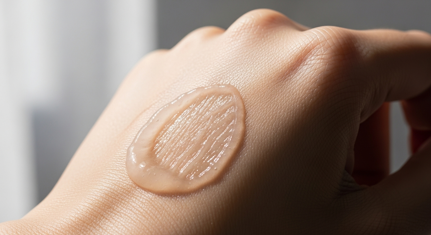 snail mucin texture on hand swatch