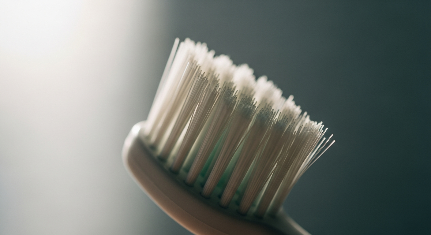 fine bristle pet toothbrush macro shot
