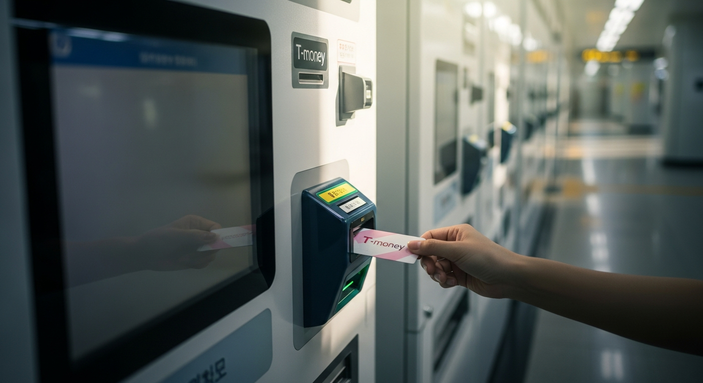 tmoney card subway seoul vending machine