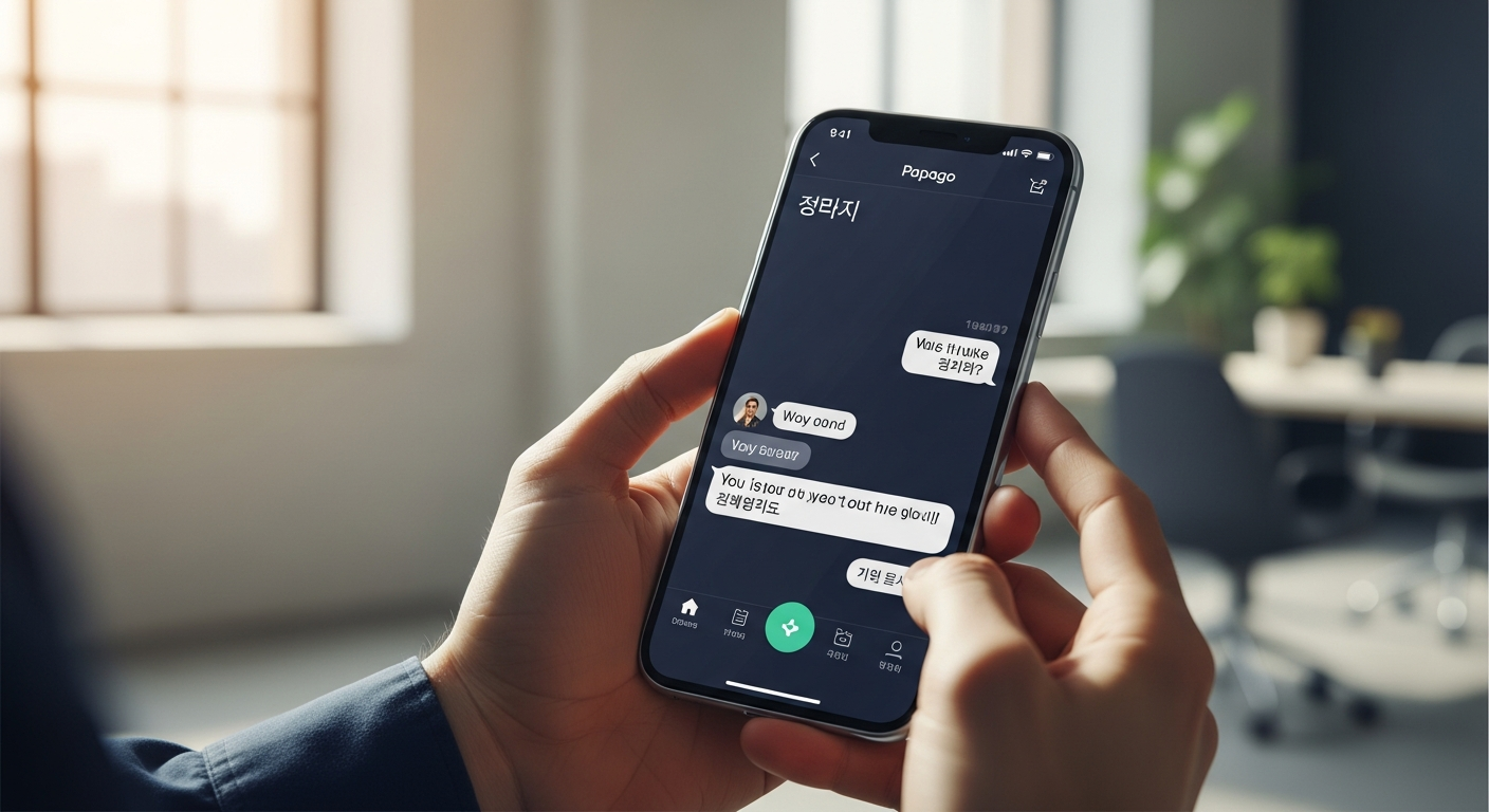papago app korean translation screen