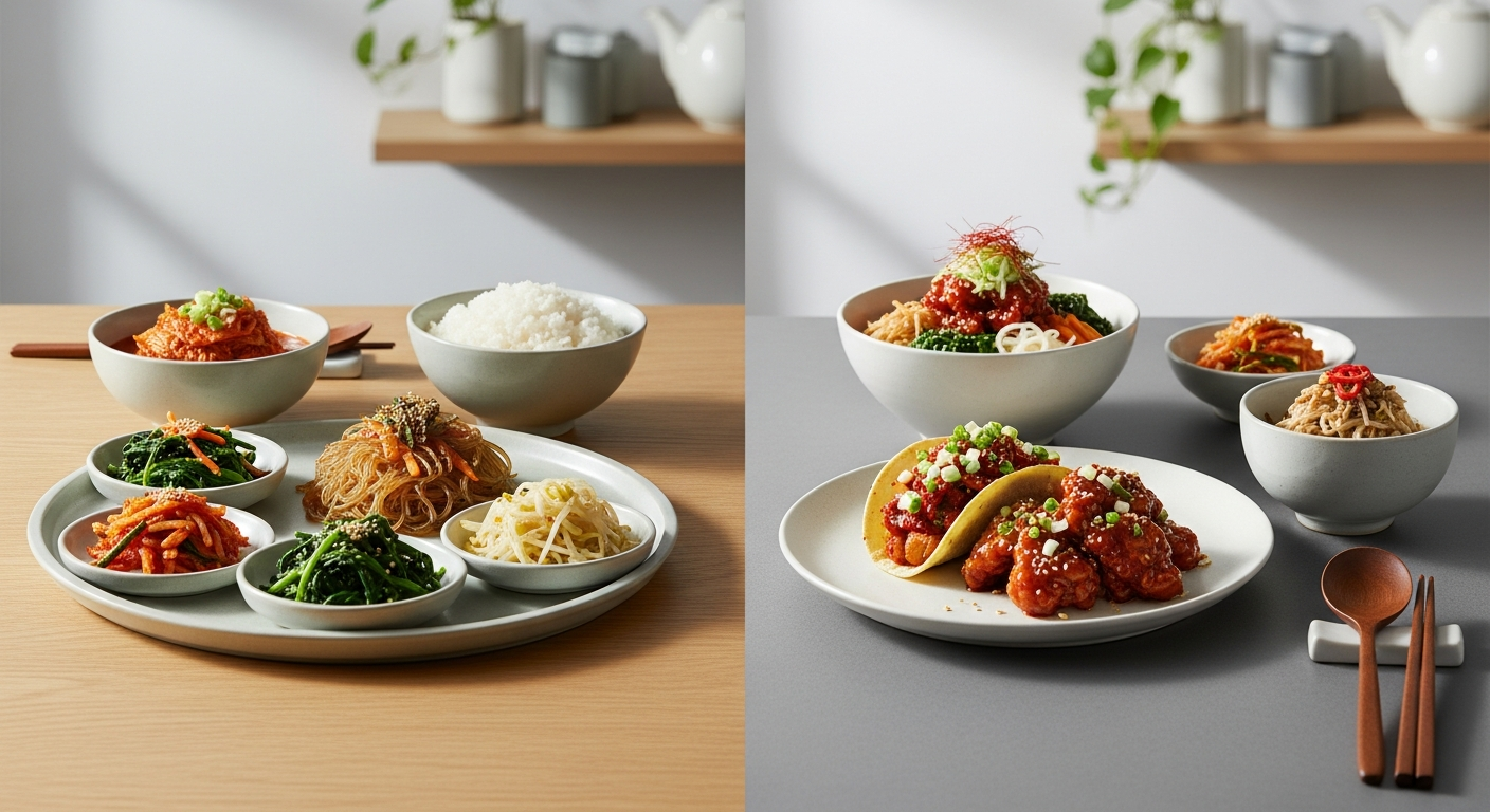 korean food comparison spread
