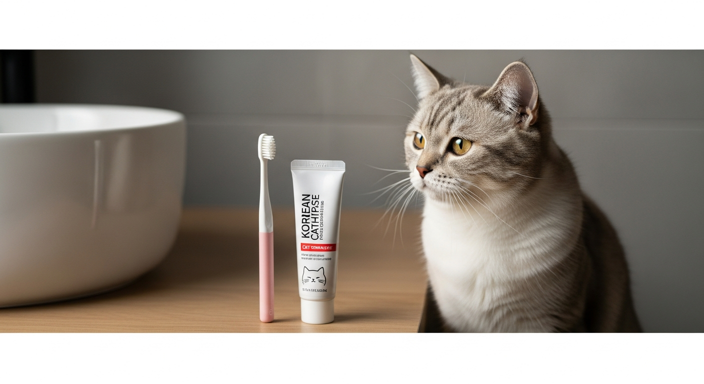 cat dental brushing korean toothpaste