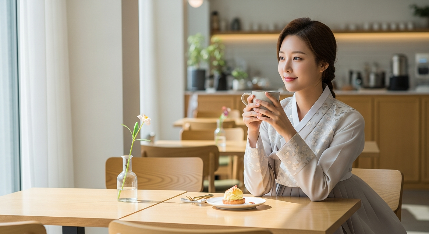 hanbok styling everyday korean cafe