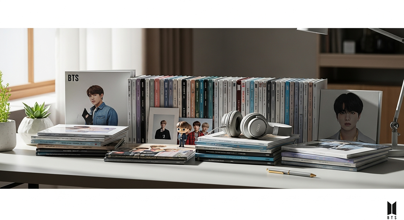 bts album collection desk