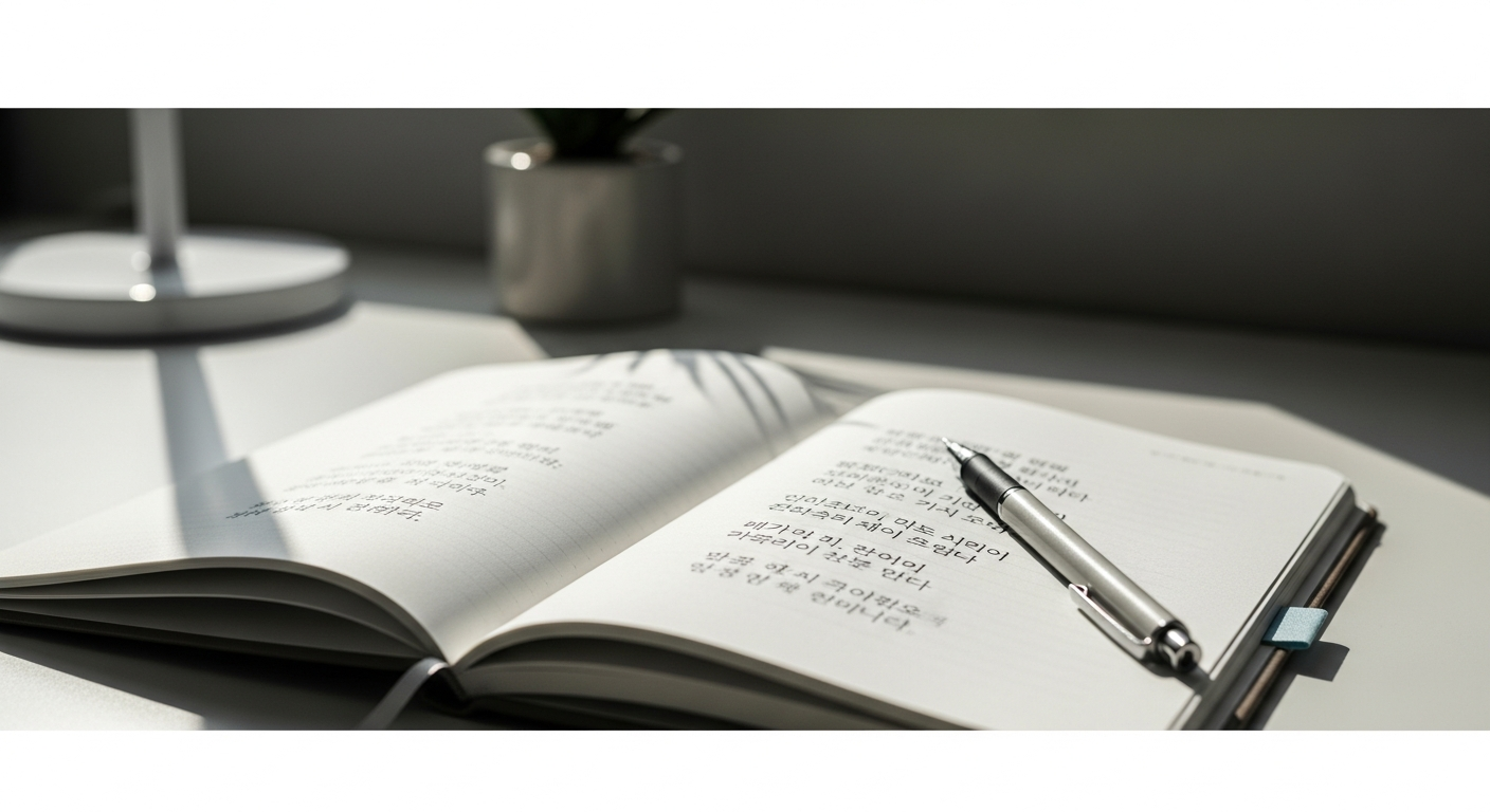 lyrics notebook handwritten korean