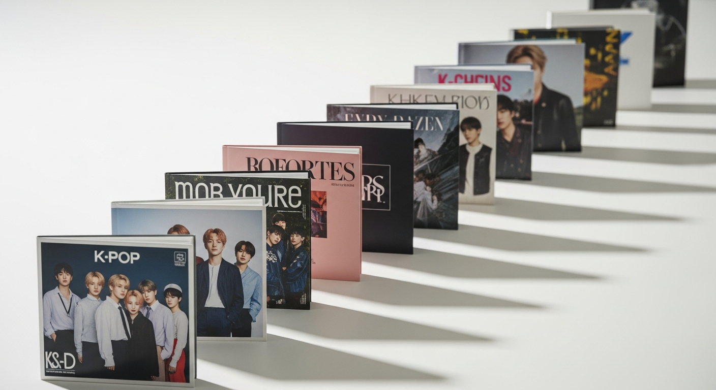 kpop multiple group albums lined up