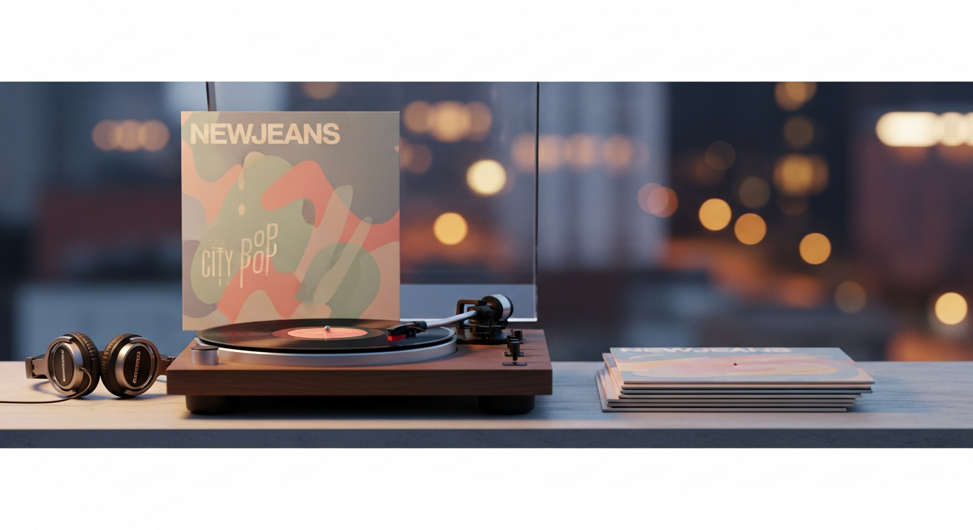 newjeans music aesthetic city pop vinyl