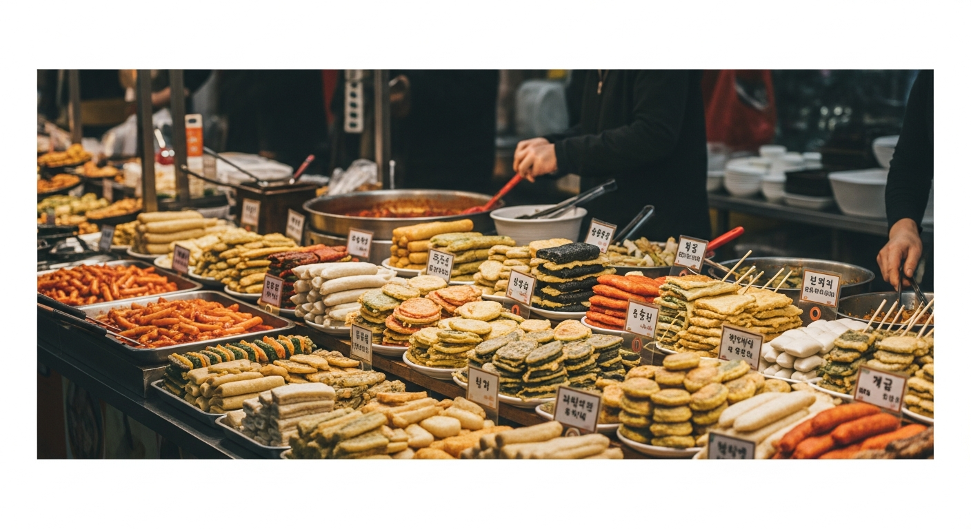 mangwon market korean food stall