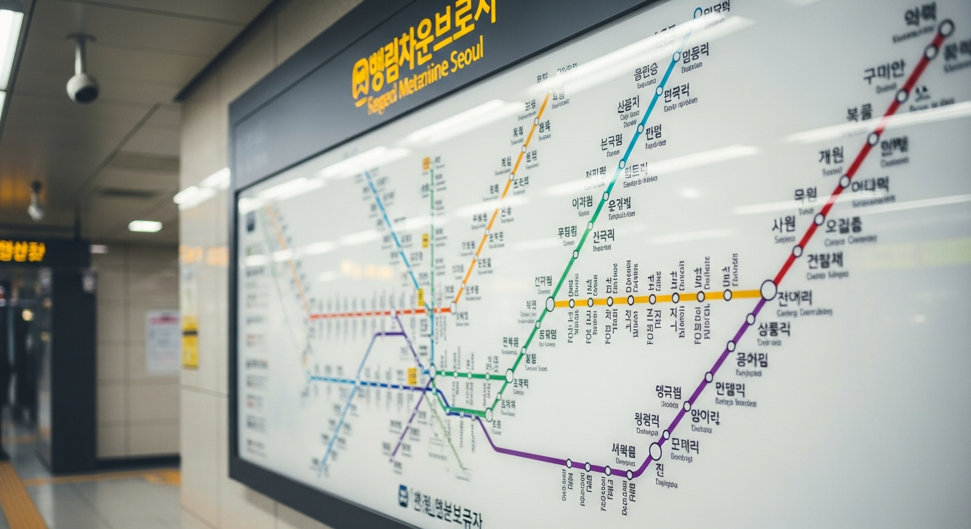 seoul subway map signs